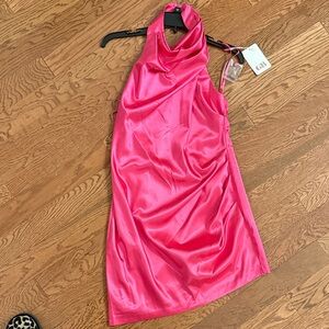 Gianni Bini Pink Satin Halter Dress